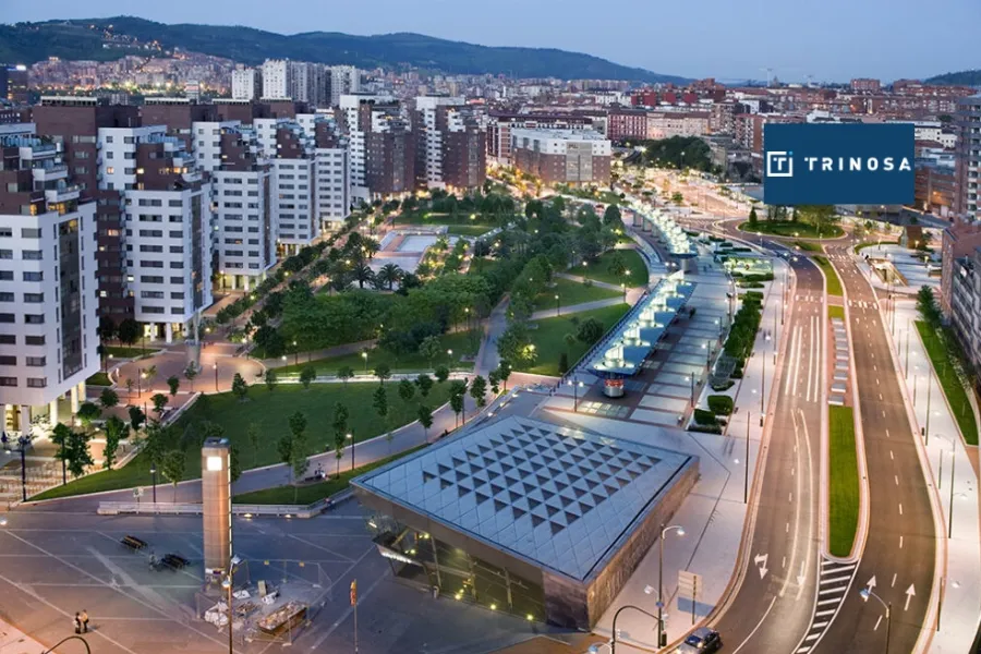 Vista aérea de doonde irá la nueva estación de metro de la Línea 4 de Bilbao en la zona del parque de Amézola