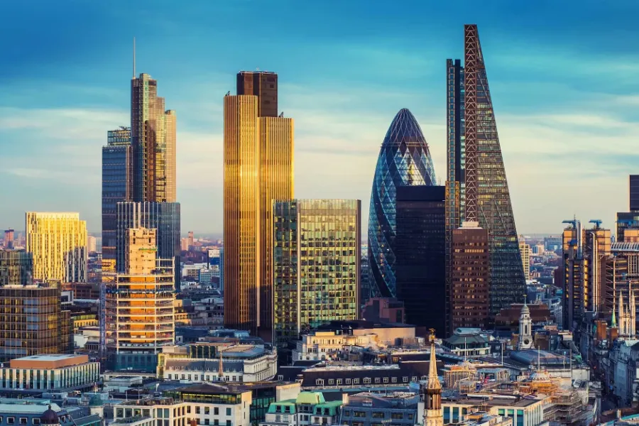 Vista de los edificios de la zona financiera de Londres.